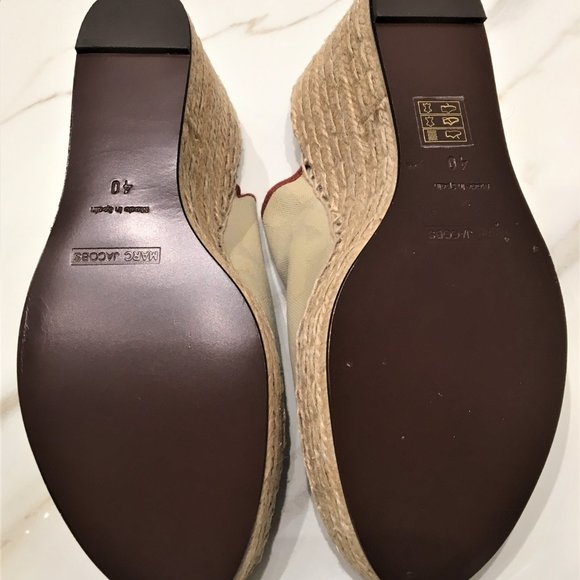 Marc Jacobs Beige Wedge Sandals Size 10 with Box - Picture 5 of 6